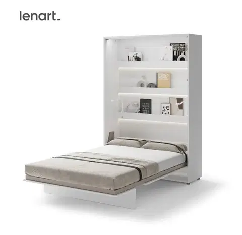 Postele Dig-net nábytok Sklápacia posteľ Lenart BED CONCEPT BC-01 biela | 140 x 200 cm