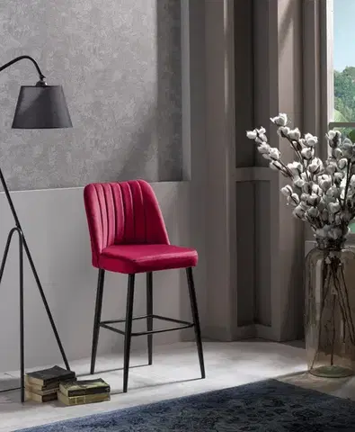 Barové stoličky Bar Stool Set (4 Pieces) Vento - Claret Red