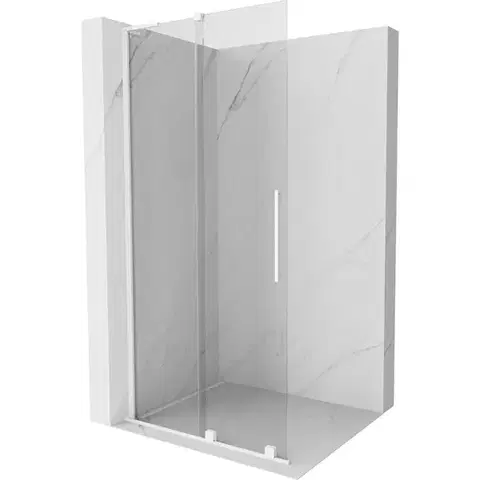 Sprchové dvere MEXEN/S - Velar L Sprchová zástena posuvná Walk-in 100 x 200, transparent 8 mm, biela 871-100-003-03-20