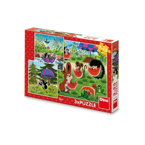 Do 99 dielikov Dino Toys Puzzle Krtko a dáždnik 3x55 Dino