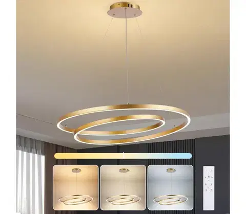 Svietidlá BRILAGI-LED stmievateľný luster na lankách TWISTER LED/105W/230V pr. 100 cm zlatý + DO BRI484