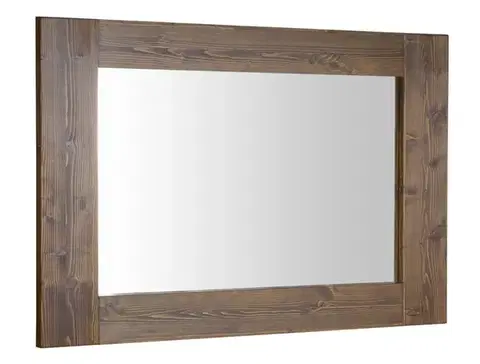 Kúpeľňový nábytok SAPHO - BRAND zrkadlo v drevenom ráme 100x80cm, morený smrek BA056S