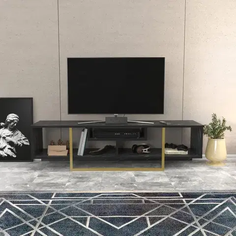 TV stolíky TV stolík Asal 150 - Black, Gold
