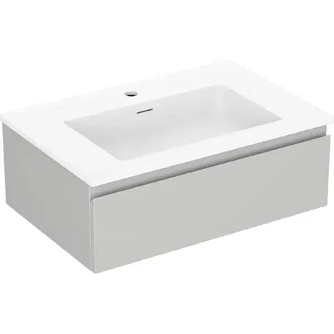 Kúpeľňový nábytok MEXEN/S - Orio kúpeľňová skrinka 70 cm s umývadlom Otis, 1 šuplík, sivá mat/biela mat 91A10-07023-1-BF62-W18M01