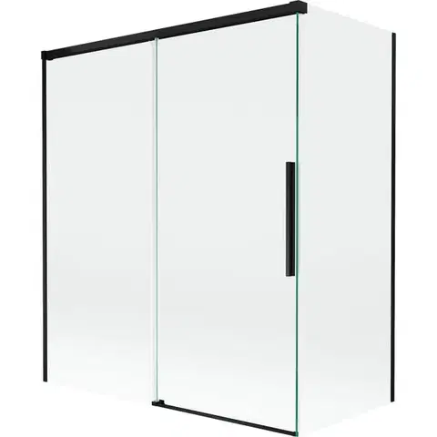 Sprchové dvere MEXEN/S - Rox vaňová zástena 2-krídlová posuvná 140 + 70 x 150, transparent, čierna 8C9-140-070-70-00