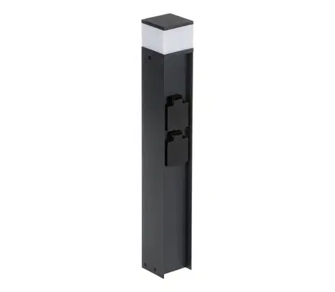 Predlžovacie káble  38765-Vonkajšia lampa s 2 zásuvkami DASTEN 1xG9/11W/230V 50 cm IP44 čierna 38765