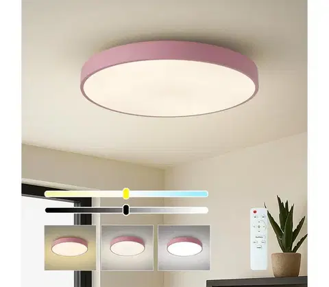 Svietidlá BRILAGI - LED stmievateľné stropné svietidlo POOL LED/60W/230V 3000–6000K 60 cm ružové + diaľkový ovládač BRI703