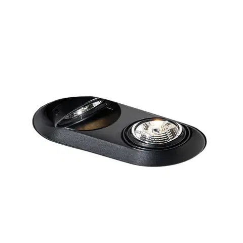 Zapustené svietidlá Okrúhle zapustené bodové svetlo čierne GU10 70 mm 2-svetlo - Hubs