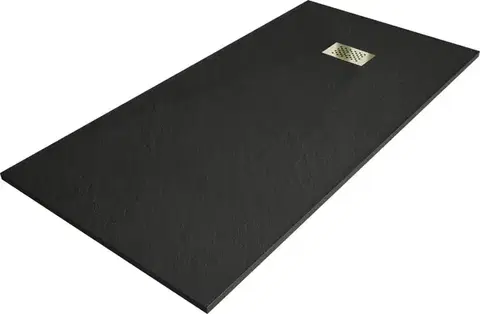 Vane MEXEN/S - Hugo sprchová vanička SMC 180x90, čierna, krytka zlatá 42709018-G