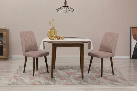 Jedálenské sety Jedálenský set s rozkladacím stolom a stoličkami (3 kusy) Vina 0900 - Walnut, Stone