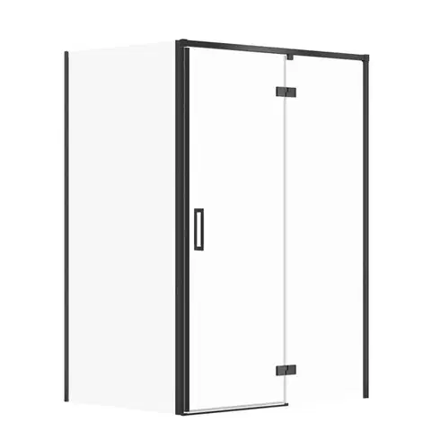 Sprchovacie kúty CERSANIT/S - Sprchovací kút LARGA 120x80 čierny, pravý, číre sklo S932-126/80