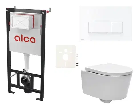 Záchody Cenově zvýhodněný závěsný WC set Alca do lehkých stěn / předstěnová montáž + WC SAT Brevis SIKOASW7 SIKOASW7