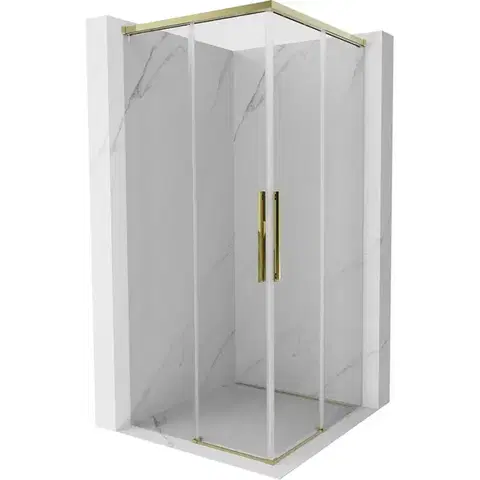 Sprchovacie kúty MEXEN/S - Rox Duo sprchovací kút posuvný 120 x 120, transparent, zlato 8C2D-120-120-50-00