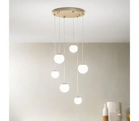 Svietidlá Ondaluce - LED závesný luster SANTOS LED/48W/230V pr. 45 cm zlatá/biela SO.SANTOS/6-ORO