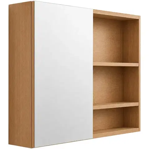 Kúpeľňový nábytok CERANO - Kúpeľňová zrkadlová skrinka Orea - dub medový - 80x65x15 CER-661933