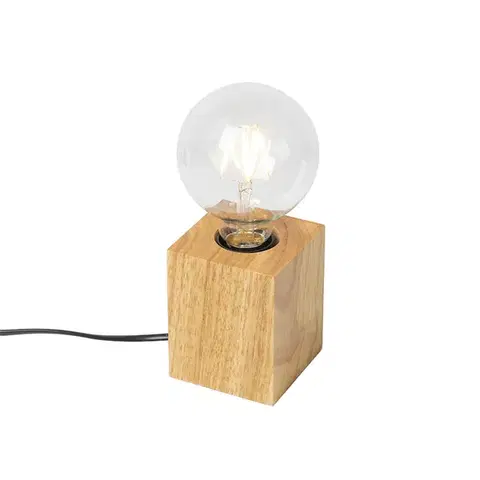 Stolné lampy Rustikálna stolná lampa drevo prírodné - Bloc