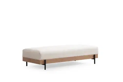 Taburety a podnožky Puf Eti Oak Pouffe - White