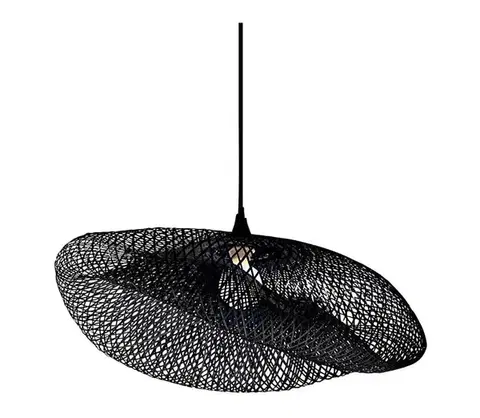Svietidlá Zam 19108 - Luster na lanku 1xE27/40W/230V bambus/čierna 19108