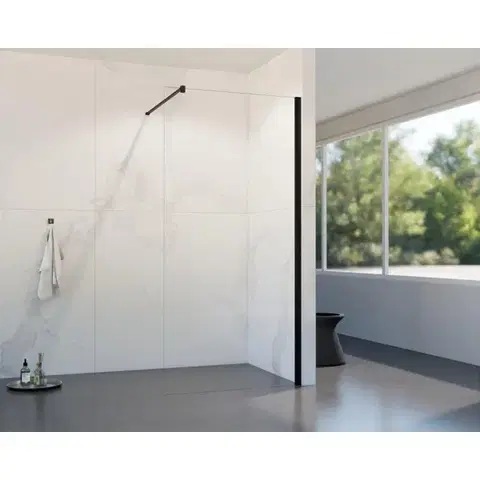 Sprchovacie kúty HOPA - Walk-in sprchovací kút LAGOS BLACK NEW 200 - Farba rámu - Čierna, Rozmer A - 140, Rozmer C - 200, Výplň - Číre bezpečnostné sklo - 8 mm BCLAGO14MBCN2