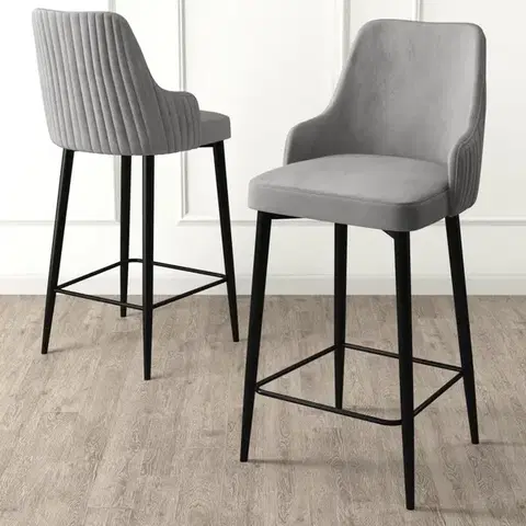 Barové stoličky Bar Stool Set (6 Pieces) Enox - Grey, Black