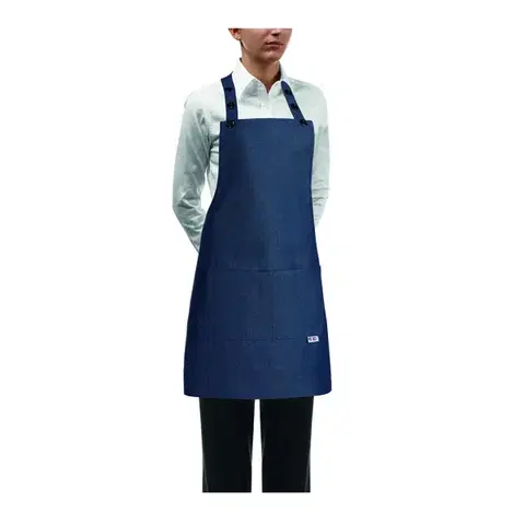 Dámske oblečenie EGOCHEF Kuchárska zástera ku krku EGOchef s vreckom DÁMSKA - Jeans 70x70 cm