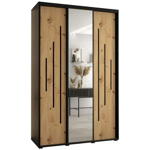 Šatníkové skrine Skriňa 45 Canaris 13 180 čierna/artisan/čierna