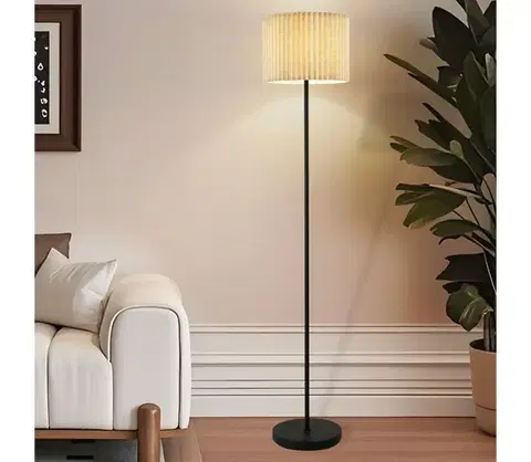 Lampy BRILAGI - Stojacia lampa NORDIC WAVE 1xE27/15W/230V ľan/čierna BRI393