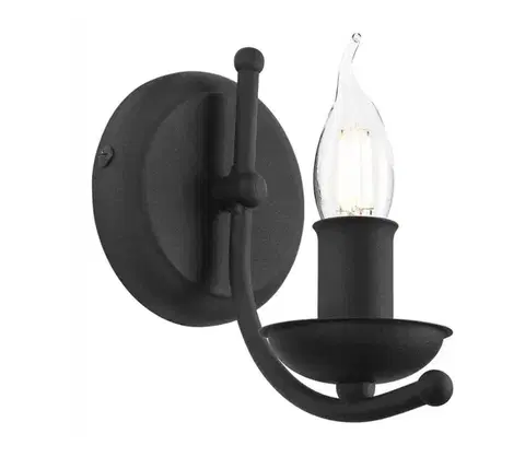 Svietidlá  Nástenná lampa LUCY 1xE14/60W/230V čierna KM-1.153/CZARNY
