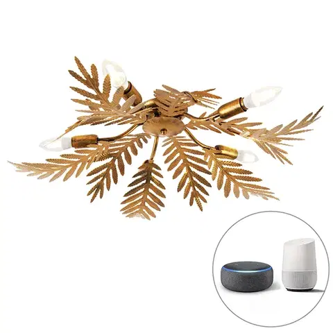 Stropné osvetlenie Vintage Smart stropné svietidlo zlaté 70 cm vrátane 5 WiFi B35 - Botanica