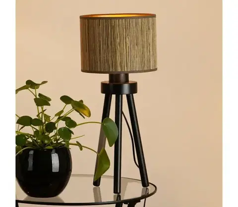 Lampy BRILAGI - Stolná lampa BOSTON ROLLER 1xE27/15W/230V hnedá/zlatá 609135