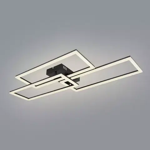 Moderné lampy do obývačky Luster LED 67247-58 Čierna + diaľkové ovládanie