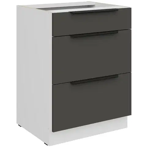 Kuchynské skrinky stojace Kuchynská skrinka Aria-Gr/Wh Anti Fingerprint 60d 3s Bb