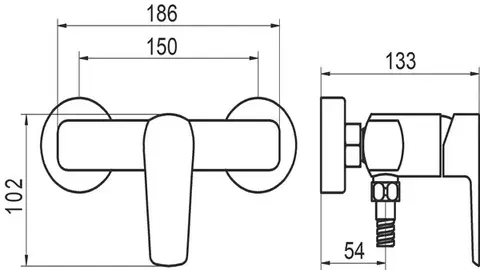 Kúpeľňové batérie NOVASERVIS - Sprchová nástenná batéria FLOW, 150 mm, čierna 58061,5