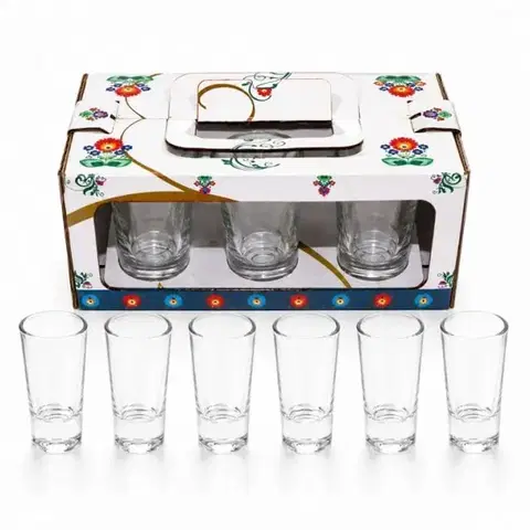 Poháre Kinekus Pohár - štamprlík číry, 25ml, sada 6ks, v darčekovej krabičke