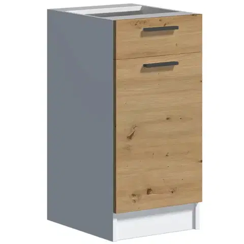 Kuchynské skrinky stojace Kuchynská skrinka Economic D40 1SZ biela/artisan