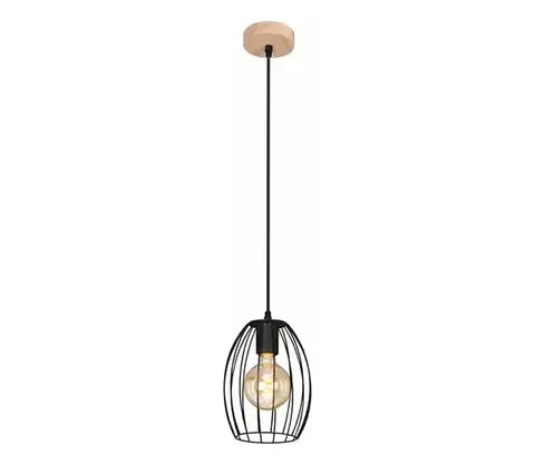 Svietidlá  Luster na lanku 1xE27/60W/230V čierny 9A21992
