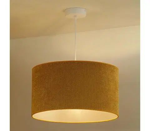 Svietidlá  - Luster na lanku CORDUROY 1xE27/15W/230V pr. 40 cm žltá 604017