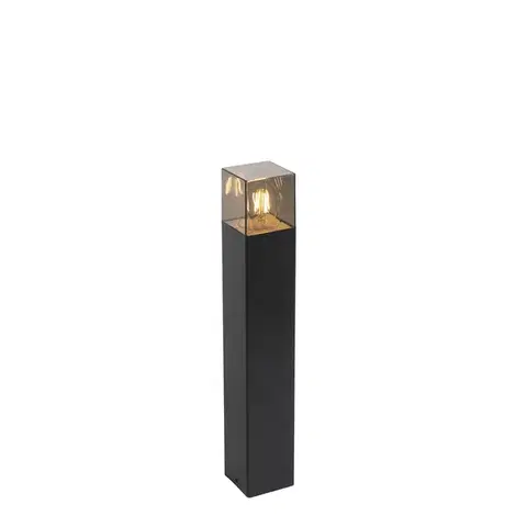 Zahradne stlpove lampy Stojaca vonkajšia lampa čierna 50 cm IP44 s dymovým sklom - Dánsko