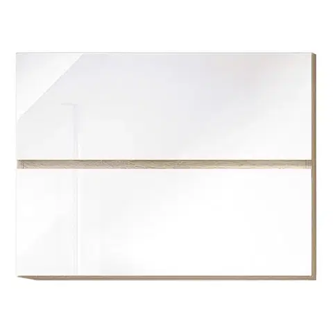 Kuchynské horné skrinky KONDELA Line White G80 U horná kuchynská skrinka biela / dub sonoma