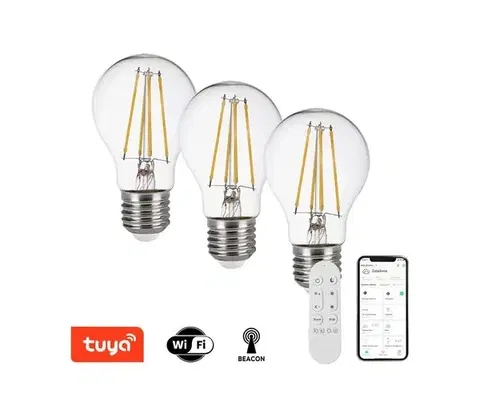 LED osvetlenie  NEO 07806CDO - Sada 3x stmievateľných LED CCT žiaroviek E27/7,3W/230V Wi-Fi + diaľkové ovládanie 07806CDO