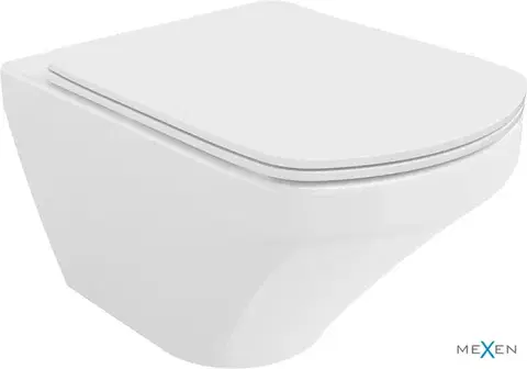 Záchody MEXEN - Vito závesná WC misa Rimless vrátane sedátka s slow-slim, Duroplast, biela 30174000