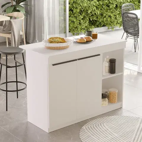 Kuchynské skrinky DORM kuchynský ostrovček, biela