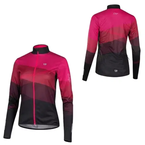 Cyklistické dresy Dámsky cyklistický dres s dlhým rukávom Etape Gaia magenta/čierna - L