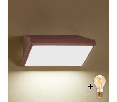 Svietidlá BRILAGI-LED stmievateľné vonkajšie nástenné svietidlo TRIANGLE 1xE27/6W/230V 2700-6500K IP65 hnedé BG3094+AI0599