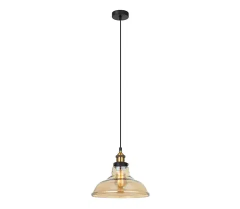 Svietidlá  MDM-2381/1 GD+AMB - Luster na lanku HUBERT 1xE27/40W/230V MDM-2381/1 GD+AMB