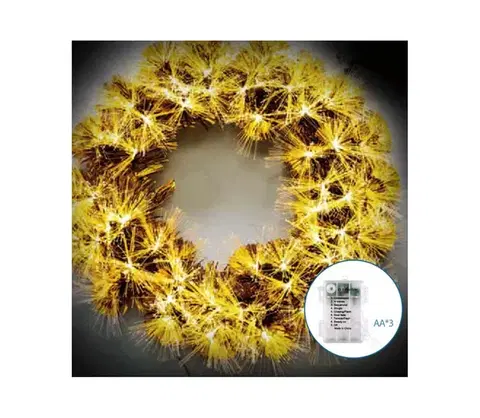 Vianočné dekorácie  B.V.  - LED vonkajší vianočný veniec 3D 72xLED/3xAA pr. 50cm IP44 teplá biela B10303Y33