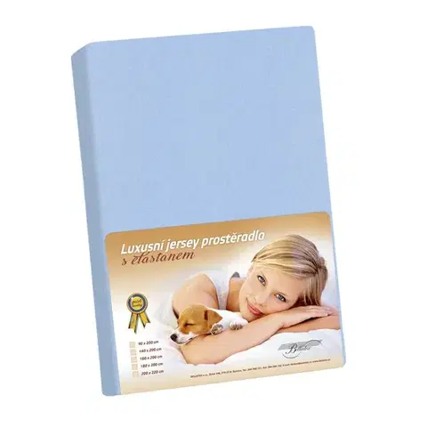 Plachty Bellatex Jersey prestieradlo s elastanom modrá, 120 x 200 cm