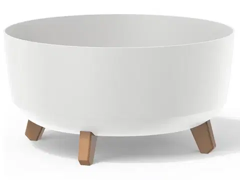 Kvetináče a truhlíky NABBI DGRL400L plastový kvetináč na nožičkách 37,9 cm biela