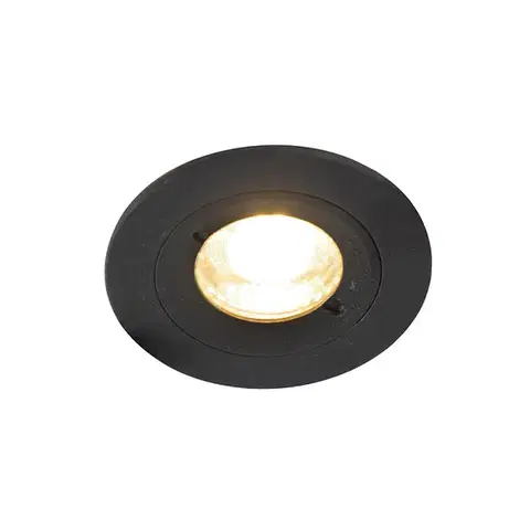Zapustené svietidlá Moderné inteligentné zapustené bodové svietidlo čierne okrúhle vrátane WiFi GU10 IP54 - Xena