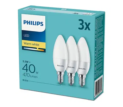 LED osvetlenie Sada 3x LED Žiarovka Philips E14/5,5W/230V 2700K 8718696828175